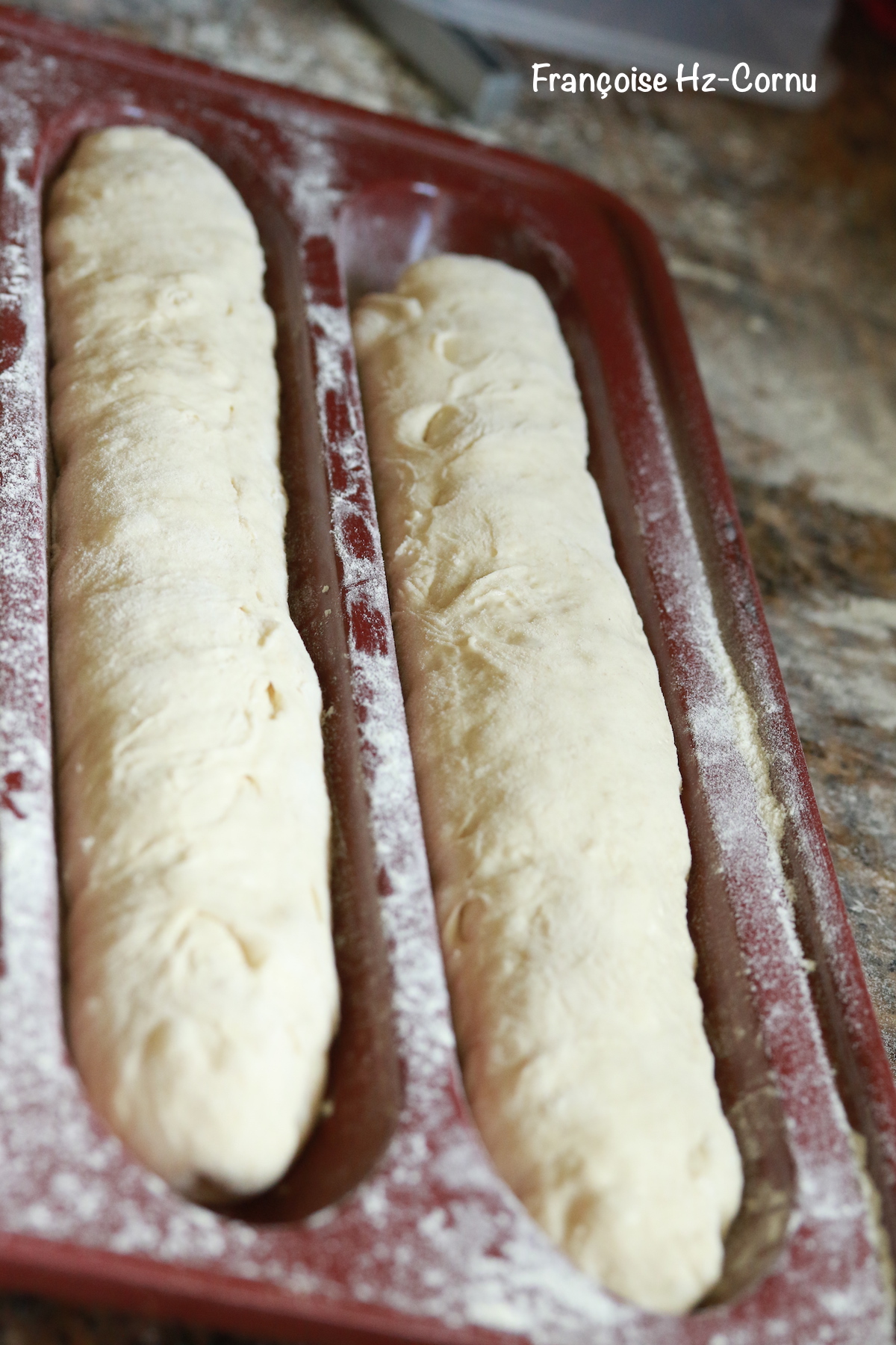 Façonner les baguettes, ligne de soudure placée sur le haut