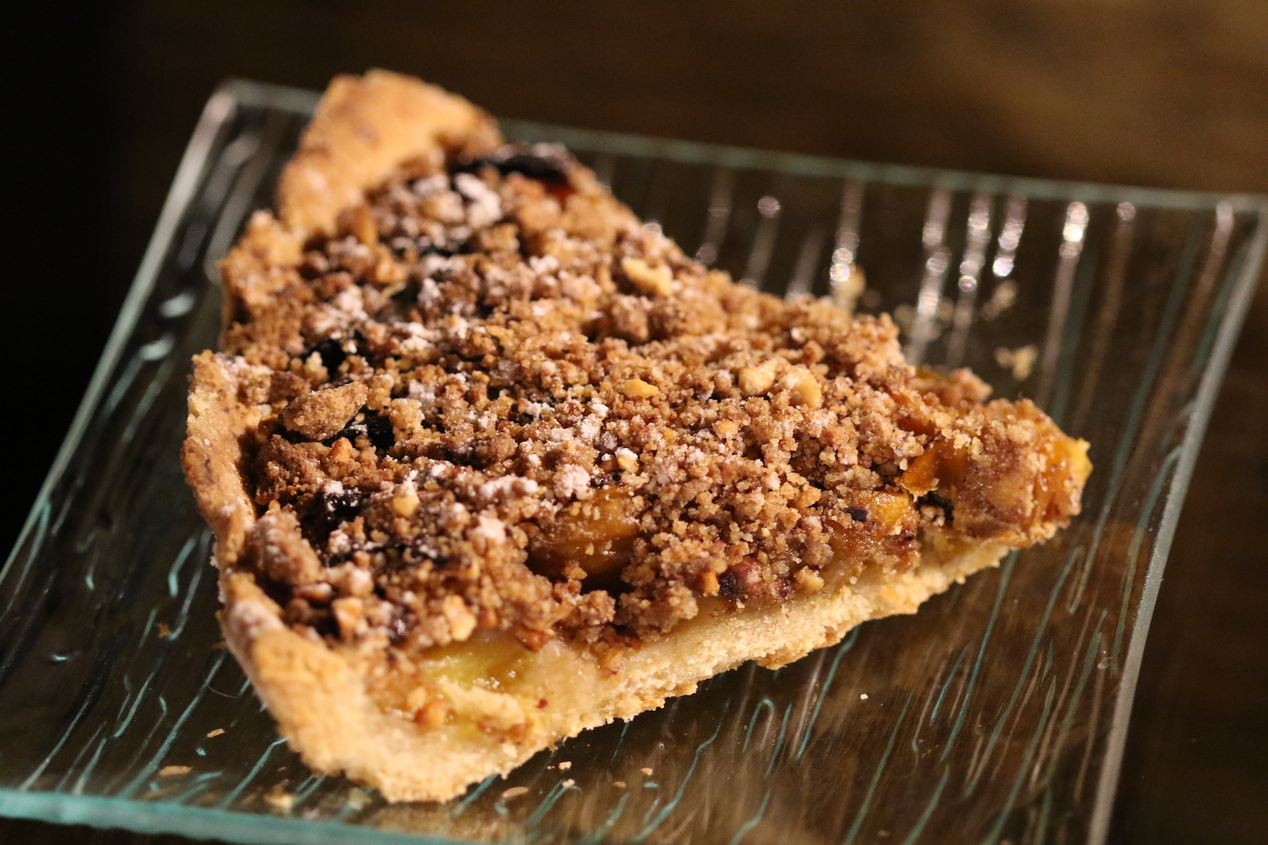 Part tarte mirabelle crumble noisette