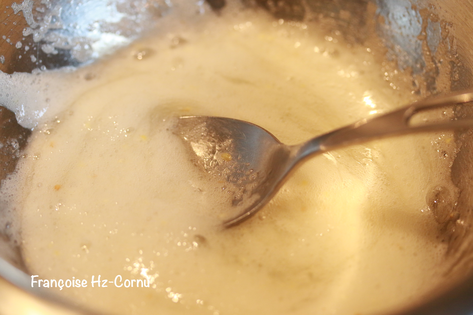 Le gel de graines de lin, cuisson environ 4 à 5 min